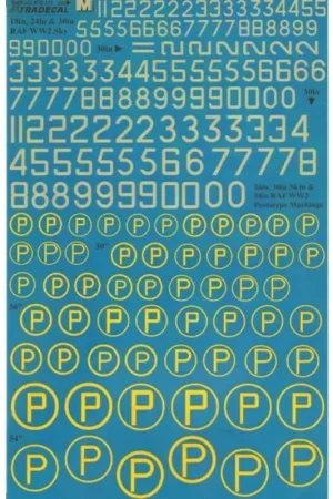 Sticker RAF WWII.Sky code Numbers 18, 24, 30, to go with Sky code letters on X72189. Decal Favoriet