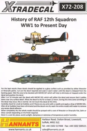 Favoriet Sticker The History of 12 Squadron from 1915 to 2014 (9) Royal Aircraft Factory RE.8 F6097 Lt Croye Rothes / 2nd Lt Rhodes Herve