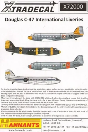 Sticker Douglas C-47 International Liveries (7) French Navy 41-18487 / 87 Squadron 56.S 1968 - 1967 14-01 26989 Luftwaffe now at Alleen Vandaag