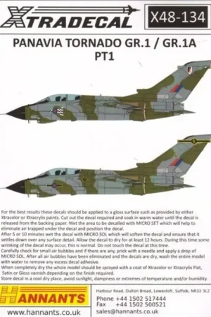 Hoge Kwaliteit Sticker Panavia Tornado GR.1 / GR.1A Pt.1 (6) ZA373 / Sqn RAF Marham H 2 1990 - ZD714 / BE 14 Sqn RAFG Bruggen 1985 - ZA448 / EB