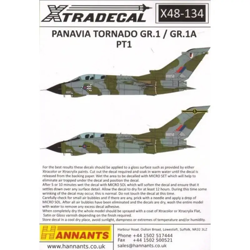 Hoge Kwaliteit Sticker Panavia Tornado GR.1 / GR.1A Pt.1 (6) ZA373 / Sqn RAF Marham H 2 1990 - ZD714 / BE 14 Sqn RAFG Bruggen 1985 - ZA448 / EB