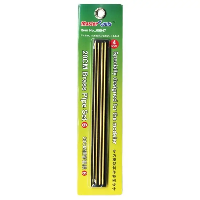 20cm Brass Pipe Set 6 (2.6, 2.8 & 3.0 x 200mm 1 pc each) Acrylverf Laatste Versie