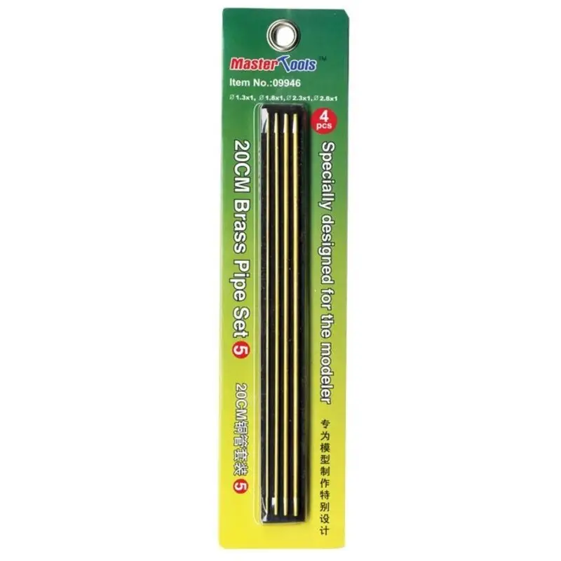 20cm Brass Pipe Set 5 (2.0, 2.2 & 2.4 x 200mm 1 pc each) Acrylverf Dagaanbieding
