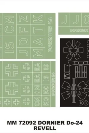 Bestseller Dornier Do 24T 1 canopy masks (exterior) + 3 insignia masks (designed to Be Farming with Revell kits)