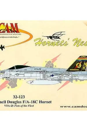 Bestel Nu Sticker McDonnell-Douglas F/A-18C (1) 163705 NK/400 VFA-25 Fist of the Fleet black fin with coloured CAG bands. USS Independence