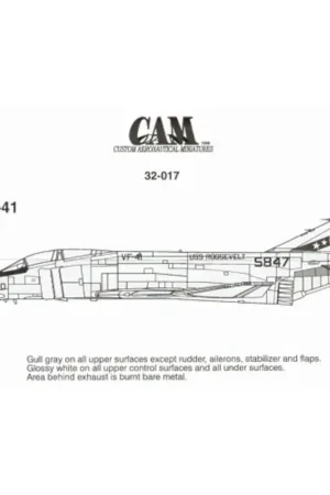 Flitsaanbieding Sticker McDonnell F-4J Phantom 155847 AE/110 VF-41 Black Aces USS Roosevelt Decal