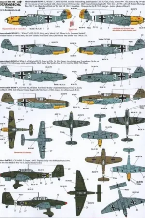 Laatste Versie Sticker The Battle for Malta Axis (9) Messerschmitt Bf 109E-7 White 12 7/JG26 Oblt Joachim Muncheberg; Bf 109F-2 White 2 III/JG5