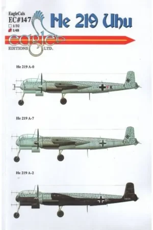 Sticker Heinkel He 219 Uhu (3) G9+FK 1/NJG 1 Hpt Ernest-Willhelm Modrow; D5+BI 3/NJG 3 Denmark 1945, lter tested by RAF with RAF Seizoensaanbieding