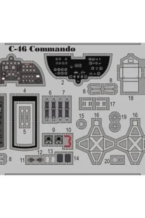 Curtiss C-46 Commando detail set w. color etch. (designed to be used with Williams Bros kits) Bestel Nu