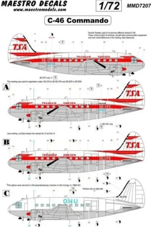 Nu Kopen Sticker Curtiss C-46 Commando decal TransAir