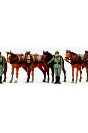 Tijdelijk Beschikbaar 2 soldaatjes + 6 paarden Figuurtje