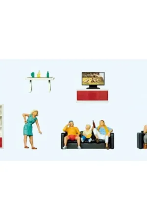 Dagaanbieding Familie televisie kijken, meubels in de woonkamer Figuurtje