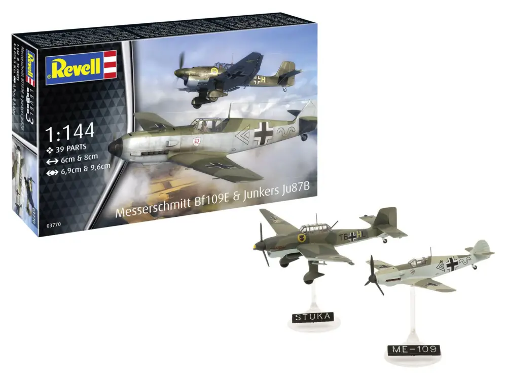 Gratis Retour Revell - Messerschmitt Bf109E & Ju87B Stuka - Model Set (63770)
