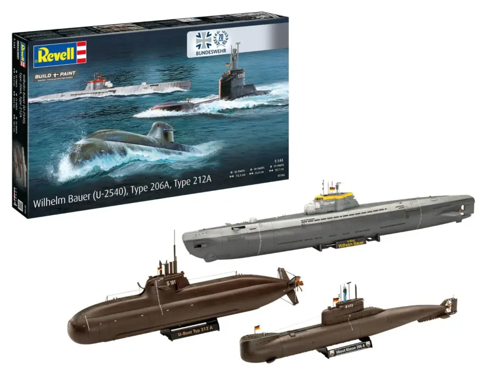 Revell - 1/144 Wilhelm Bauer, Type 206A, Class2 70 Years Bundeswehr Superprijs