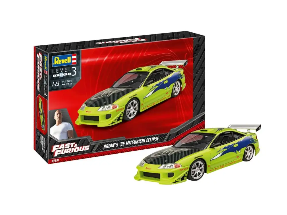 Revell 1/25 Fast & Furious Brain`s '95 Mitsubishi Eclipse Model-set Favoriet