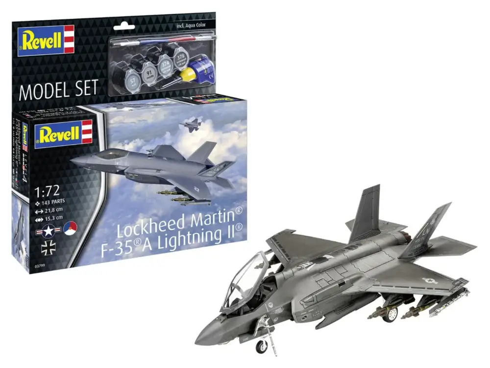 Gecertificeerd Revell - 1/72 Lockheed Martin F-35A Lightning II (63799)