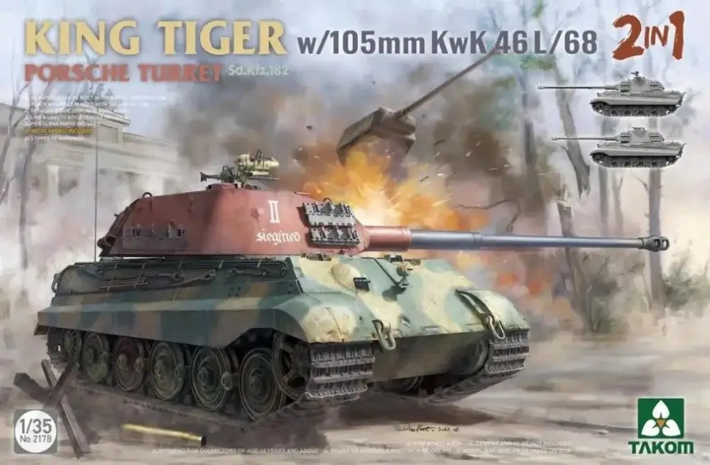 Rechtstreeks Van De Fabrikant Takom 1/35 King Tiger w/105mm KwK 46L68