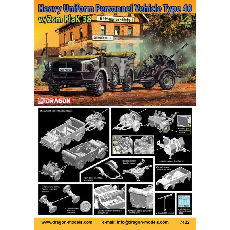Heavy Uniform Personnel Vehicle Type 40 + 2cm FlaK 38-7422 Favoriet
